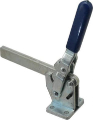 Gibraltar - 1,000 Lb Holding Capacity, Vertical Handle, Manual Hold Down Toggle Clamp - 75° Handle Movement, 136° Bar Opening, Solid Bar, Flanged Base, Carbon Steel - All Tool & Supply