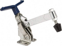 Gibraltar - 475 Lb Holding Capacity, Vertical Handle, Manual Hold Down Toggle Clamp - 62° Handle Movement, 115° Bar Opening, Solid Bar, Flanged Base, Carbon Steel - All Tool & Supply