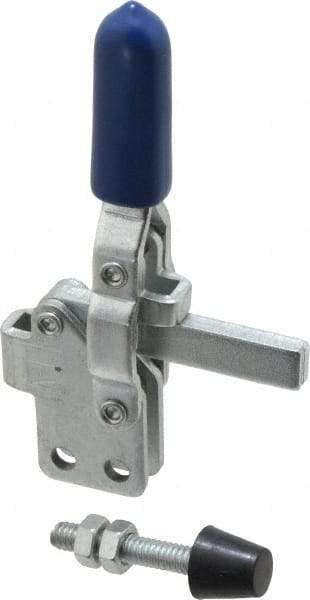 Gibraltar - 200 Lb Holding Capacity, Vertical Handle, Manual Hold Down Toggle Clamp - 64° Handle Movement, 104° Bar Opening, Solid Bar, Straight Base, Carbon Steel - All Tool & Supply