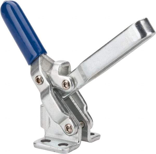 Gibraltar - 200 Lb Holding Capacity, Vertical Handle, Manual Hold Down Toggle Clamp - 65° Handle Movement, 105° Bar Opening, U-Bar, Flanged Base, Electro-Plated Zinc, Carbon Steel - All Tool & Supply