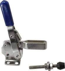 Gibraltar - 450 Lb Holding Capacity, Vertical Handle, Manual Hold Down Toggle Clamp - 57° Handle Movement, 99° Bar Opening, U-Bar, Flanged Base, Electro-Plated Zinc, Stainless Steel - All Tool & Supply