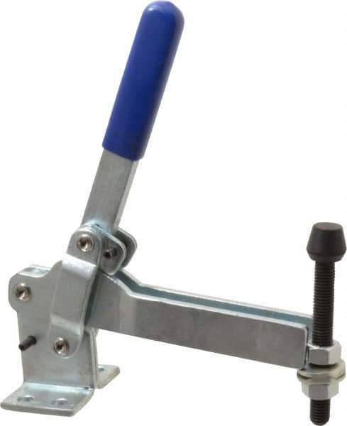 Gibraltar - 1,000 Lb Holding Capacity, Vertical Handle, Manual Hold Down Toggle Clamp - 180° Handle Movement, 115° Bar Opening, U-Bar, Flanged Base, Electro-Plated Zinc, Carbon Steel - All Tool & Supply