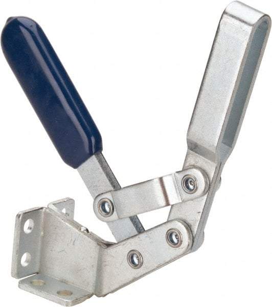 Gibraltar - 375 Lb Holding Capacity, Vertical Handle, Manual Hold Down Toggle Clamp - 60° Handle Movement, 185° Bar Opening, U-Bar, Flanged Base, Carbon Steel - All Tool & Supply