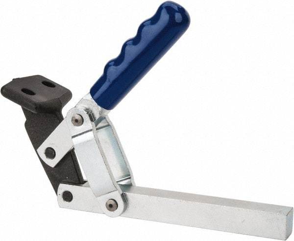 Gibraltar - 1,000 Lb Holding Capacity, Vertical Handle, Manual Hold Down Toggle Clamp - 65° Handle Movement, 195° Bar Opening, Solid Bar, Flanged Base, Electro-Plated Zinc, Carbon Steel - All Tool & Supply