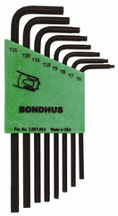 Bondhus - 8 Piece T6 to T25 L-Key Long Arm Torx Key Set - All Tool & Supply