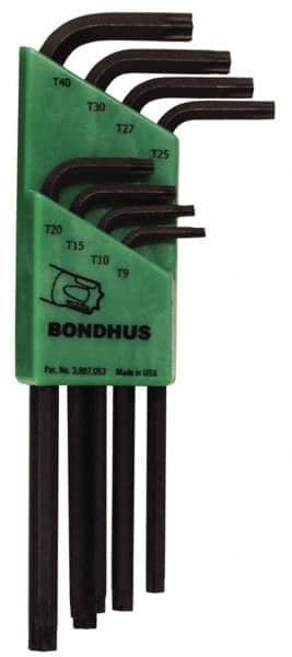 Bondhus - 8 Piece T9 to T40 L-Key Long Arm Torx Key Set - All Tool & Supply