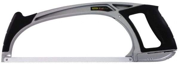 Stanley - 12" Hacksaw - 4-3/4" Throat Depth, Aluminum Handle, Contoured Design D-Style Handle - All Tool & Supply