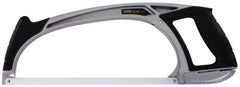 Stanley - 12" Hacksaw - 4-3/4" Throat Depth, Aluminum Handle, Contoured Design D-Style Handle - All Tool & Supply