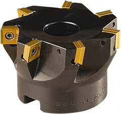 Seco - 6 Inserts, 50mm Cut Diam, 22mm Arbor Diam, 8mm Max Depth of Cut, Indexable Square-Shoulder Face Mill - 90° Lead Angle, 40mm High, SONX 09T3 Insert Compatibility, Series Mini Square - All Tool & Supply