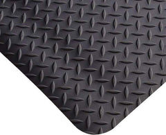 PRO-SAFE - 24' Long x 4' Wide, Dry Environment, Anti-Fatigue Matting - Black, Vinyl with Vinyl Sponge Base, Beveled on 4 Sides - All Tool & Supply