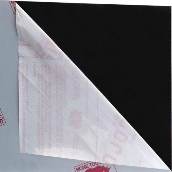 Made in USA - 3/16" Thick x 4' Wide x 4' Long, Polycarbonate Sheet - Black, Rockwell R-118 Hardness, ±10% Tolerance - All Tool & Supply