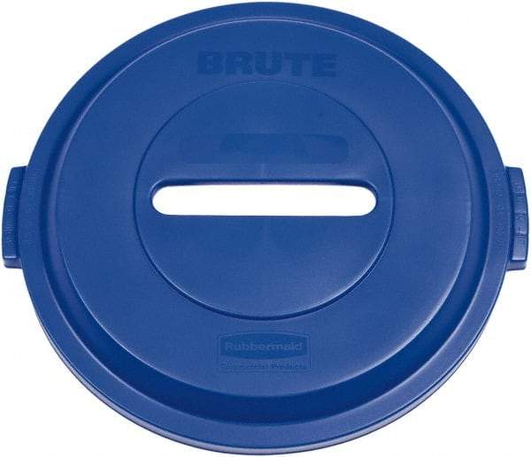 Rubbermaid - Round Lid for Use with 32 Gal Round Recycle Containers - Blue, Plastic, For 2632 Brute Trash Cans - All Tool & Supply