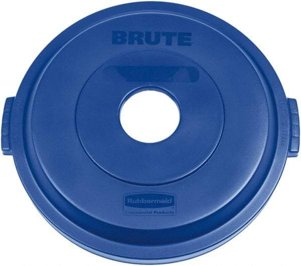Rubbermaid - Round Lid for Use with 32 Gal Round Recycle Containers - Blue, Plastic, For 2632 Brute Trash Cans - All Tool & Supply