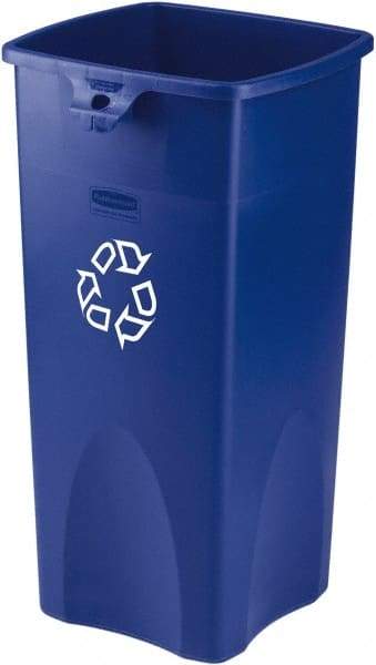 Rubbermaid - 23 Gal Blue Square Recycling Container - Plastic, 30" High x 16-1/2" Long x 15-1/2" Wide - All Tool & Supply