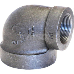 Black 90 ° Elbow: 1 x 1/2″, 300 psi, Threaded Malleable Iron, Black Finish, Class 300