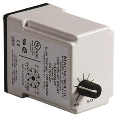 Macromatic - 8 Pin, Multiple Range DPDT Time Delay Relay - 10 Contact Amp, 240 VAC, Knob - All Tool & Supply