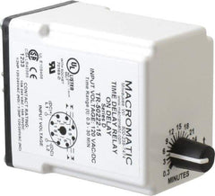 Macromatic - 8 Pin, 0.3 to 30 min Delay, Multiple Range DPDT Time Delay Relay - 10 Contact Amp, 120 VAC/VDC, Knob - All Tool & Supply