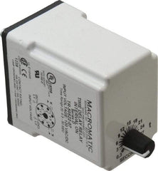 Macromatic - 8 Pin, Multiple Range DPDT Time Delay Relay - 10 Contact Amp, 120 VAC/VDC, Knob - All Tool & Supply