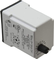 Macromatic - 8 Pin, Multiple Range DPDT Time Delay Relay - 10 Contact Amp, 120 VAC/VDC, Knob - All Tool & Supply