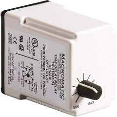 Macromatic - 11 Pin, Multiple Range DPDT Time Delay Relay - 10 Contact Amp, 120 VAC/VDC, Knob - All Tool & Supply