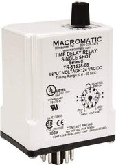 Macromatic - 11 Pin, Multiple Range DPDT Time Delay Relay - 10 Contact Amp, 24 VAC/VDC, Knob - All Tool & Supply