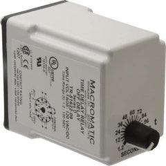 Macromatic - 11 Pin, Multiple Range DPDT Time Delay Relay - 10 Contact Amp, 120 VAC/VDC, Knob - All Tool & Supply