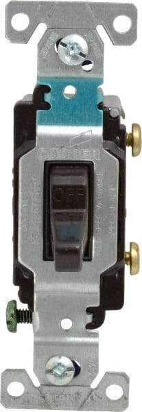 Cooper Wiring Devices - 1 Pole, 120 to 277 VAC, 15 Amp, Commercial Grade, Toggle, Wall and Dimmer Light Switch - 1.3 Inch Wide x 4.2 Inch High, Fluorescent - All Tool & Supply