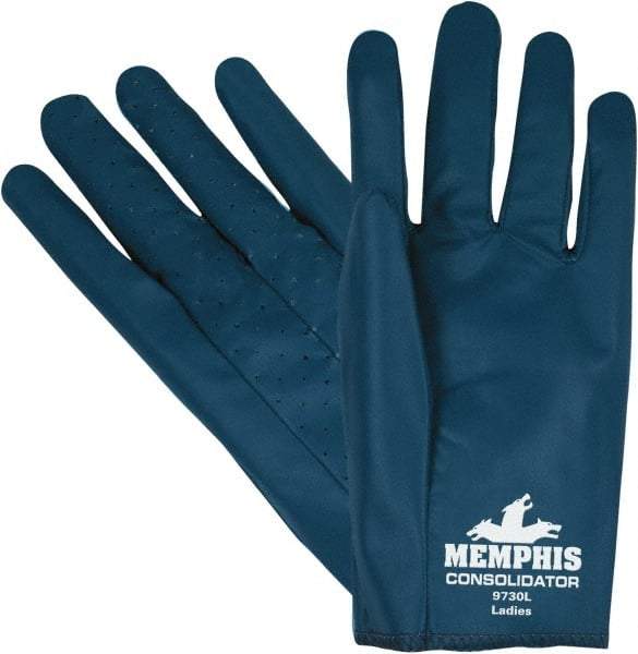 MCR Safety - Size S (7), 8-1/2" Long, Supported, Nitrile Chemical Resistant Gloves - Smooth Finish, Cotton Interlock Knit Lined, Blue - All Tool & Supply