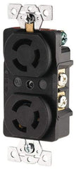 Cooper Wiring Devices - 250 VAC, 15 Amp, L6-15R NEMA, Receptacle - 2 Poles, 3 Wire, Female End, Black - All Tool & Supply