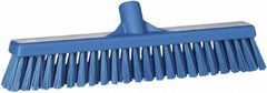 Vikan - 16" Fine Particle Synthetic Push Broom - 2" Bristle Length, Plastic Block, European Threaded Handle Connection - All Tool & Supply