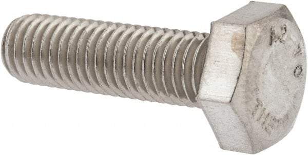 Value Collection - M10x1.50mm Metric Coarse, 35mm Length Under Head Hex Head Cap Screw - Fully Threaded, Grade 18-8 & Austenitic A2 Stainless Steel, Uncoated, 17mm Hex - All Tool & Supply