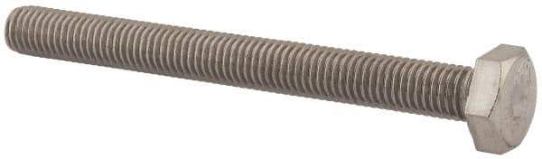 Value Collection - M10x1.50mm Metric Coarse, 100mm Length Under Head Hex Head Cap Screw - Fully Threaded, Grade 18-8 & Austenitic A2 Stainless Steel, Uncoated, 17mm Hex - All Tool & Supply