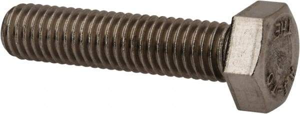 Value Collection - M8x1.25mm Metric Coarse, 35mm Length Under Head Hex Head Cap Screw - Fully Threaded, Grade 316 & Austenitic A4 Stainless Steel, Uncoated, 13mm Hex - All Tool & Supply