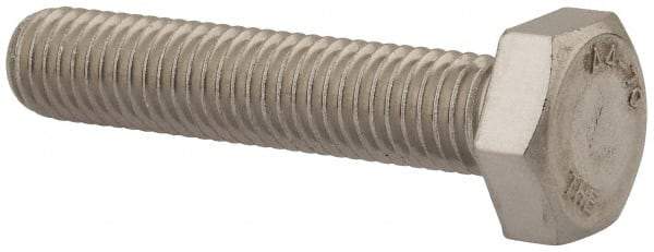 Value Collection - M10x1.50mm Metric Coarse, 50mm Length Under Head Hex Head Cap Screw - Fully Threaded, Grade 316 & Austenitic A4 Stainless Steel, Uncoated, 17mm Hex - All Tool & Supply