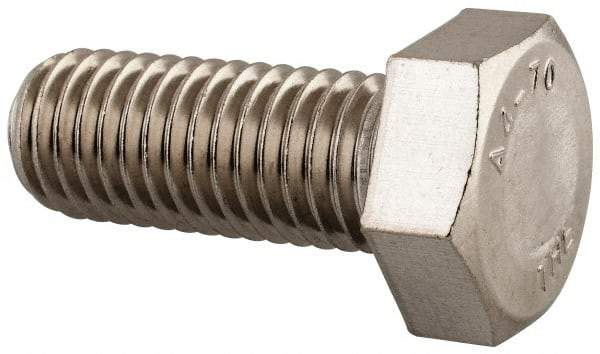 Value Collection - M12x1.75mm Metric Coarse, 30mm Length Under Head Hex Head Cap Screw - Fully Threaded, Grade 316 & Austenitic A4 Stainless Steel, Uncoated, 19mm Hex - All Tool & Supply