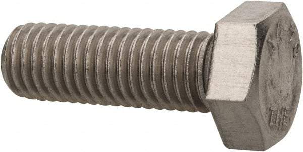 Value Collection - M12x1.75mm Metric Coarse, 35mm Length Under Head Hex Head Cap Screw - Fully Threaded, Grade 316 & Austenitic A4 Stainless Steel, Uncoated, 19mm Hex - All Tool & Supply