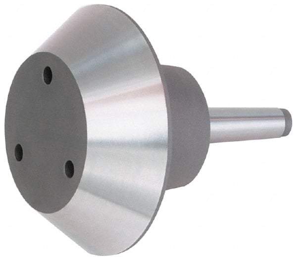 Bison - M6x1.0" Thread, 3MT Taper, Steel Lathe Pipe Head Point Shank - 6.95" OAL, 4,000 Max RPM, Compatible with Live Centers - All Tool & Supply