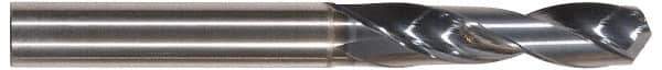 Tungaloy - 3/8" 130° Spiral Flute Solid Carbide Screw Machine Drill Bit - TiAlN Finish, Right Hand Cut, 2.362" Flute Length, 4.133" OAL, Standard Point, Straight Shank - All Tool & Supply