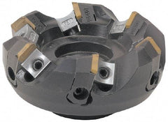 Tungaloy - 6.299" Cut Diam, 2" Arbor Hole, 0.236" Max Depth of Cut, 45° Indexable Chamfer & Angle Face Mill - 8 Inserts, SE.. Insert, Right Hand Cut, Series TGE - All Tool & Supply