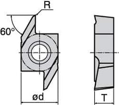 Tungaloy - J10EBF Grade TH10 Carbide Turning Insert - Uncoated, 1/4" Inscr Circle, 1/8" Thick, 0.002" Corner Radius - All Tool & Supply