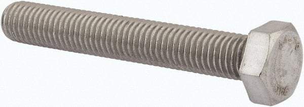 Value Collection - M12x1.75mm Metric Coarse, 80mm Length Under Head Hex Head Cap Screw - Fully Threaded, Grade 316 & Austenitic A4 Stainless Steel, Uncoated, 19mm Hex - All Tool & Supply