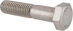 Value Collection - M12x1.75mm Metric Coarse, 55mm Length Under Head Hex Head Cap Screw - Partially Threaded, Grade 316 & Austenitic A4 Stainless Steel, Uncoated, 19mm Hex - All Tool & Supply