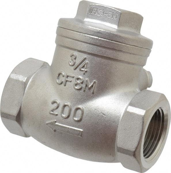 Sharpe Valves - 3/4" Stainless Steel Check Valve - FNPT x FNPT, 200 WOG - All Tool & Supply