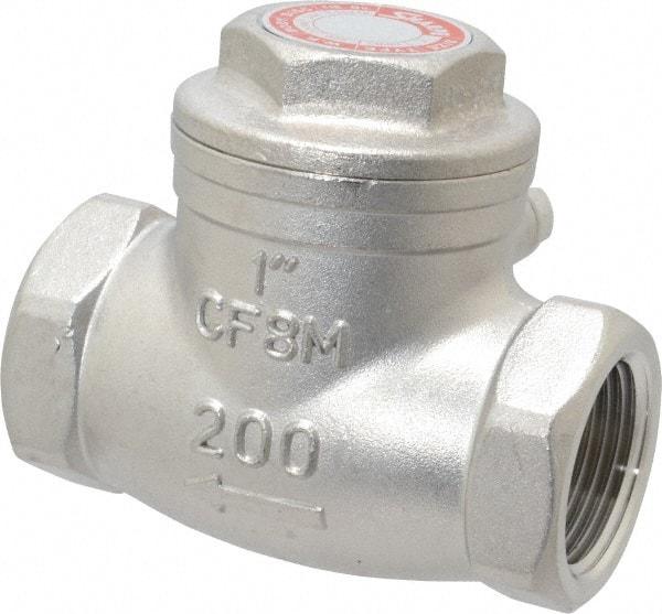 Sharpe Valves - 1" Stainless Steel Check Valve - FNPT x FNPT, 200 WOG - All Tool & Supply