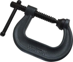 Wilton - Regular-Duty 2-1/8" Max Opening, 2-1/4" Throat Depth, Forged Steel Standard C-Clamp - 3,500 Lb Capacity, 0" Min Opening, Deep Throat - All Tool & Supply