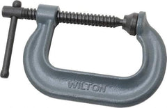 Wilton - Regular-Duty 3" Max Opening, 2-1/2" Throat Depth, Forged Steel Standard C-Clamp - 3,500 Lb Capacity, 0" Min Opening, Deep Throat - All Tool & Supply