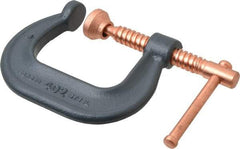 Wilton - Regular-Duty 2-1/8" Max Opening, 2-5/8" Throat Depth, Forged Steel Standard C-Clamp - 3,500 Lb Capacity, 0" Min Opening, Deep Throat - All Tool & Supply