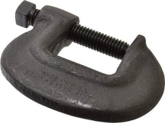 Wilton - Extra Heavy-Duty 1-3/8" Max Opening, 1-3/32" Throat Depth, Forged Steel Standard C-Clamp - 5,600 Lb Capacity, 0" Min Opening, Standard Throat Depth, Cold Drawn Steel Screw - All Tool & Supply