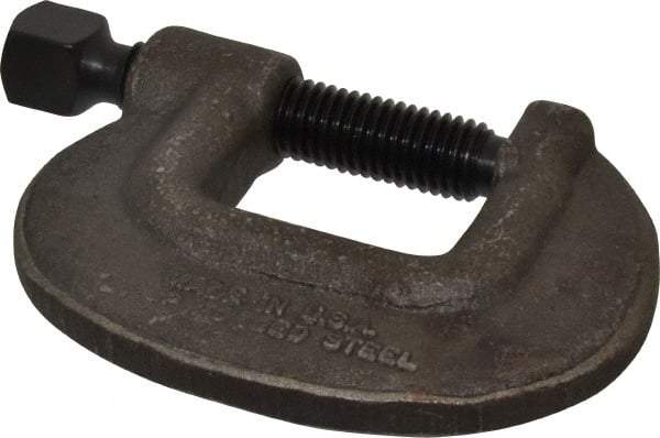 Wilton - Extra Heavy-Duty 1-3/4" Max Opening, 1-3/16" Throat Depth, Forged Steel Standard C-Clamp - 8,750 Lb Capacity, 0" Min Opening, Standard Throat Depth, Cold Drawn Steel Screw - All Tool & Supply