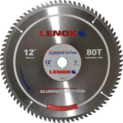 Lenox - 12" Diam, 1" Arbor Hole Diam, 80 Tooth Wet & Dry Cut Saw Blade - Titanium Carbide-Tipped, General Purpose Action, Standard Round Arbor - All Tool & Supply